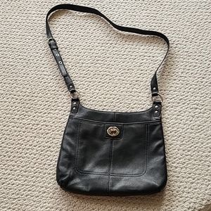 Medium size black leather Coach purse